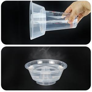 แก้วพลาสติกใสแบบใช้แล้วทิ้ง PP เกรดอาหาร ผนังเดี่ยว แข็งแรง พร้อมฝาปิด สำหรับชาไข่มุก น้ำผลไม้ ขนม และเครื่องดื่มร้อน - Product Image 6