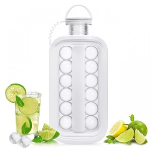 Bouteille à glaçons portable et pliable 2-en-1 en plastique avec couvercle, moule à glaçons en forme de grille pour la maison - Product Image 5