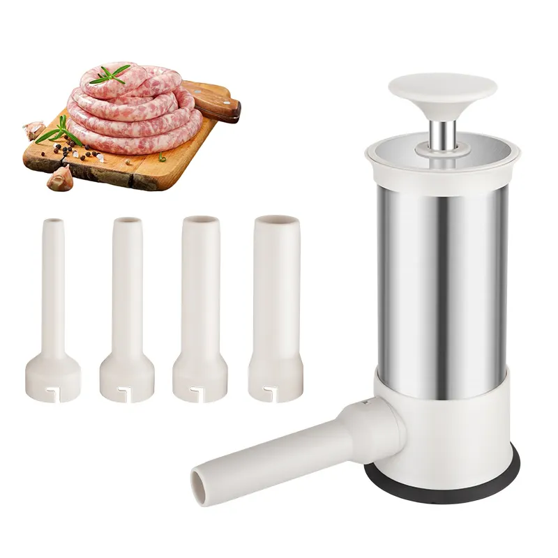 Household Sausage Stuffers Homemade Sausage Maker Tool Fast Sausage Filling, with 4 Stuffing Tubes