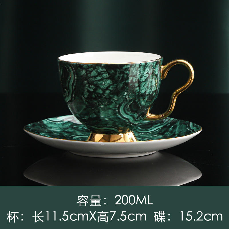 Lianfeng 1 cup 1 saucer 1 spoon gift box set - emerald green