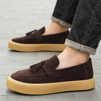 Nouveaux Mocassins Homme Automne Style Britannique Tendance Décontracté à Enfiler Couleur Unie Polyvalents Chaussures Mode Homme