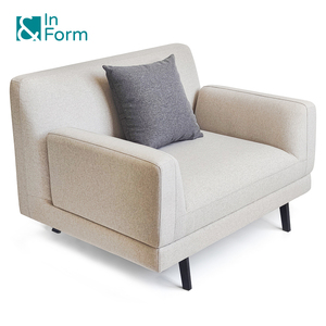 Grande sofà di grandi dimensioni moderna alta resilenza imbottito in pelle PU bracciolo accento divano singolo con gambe in metallo - Product Image 5