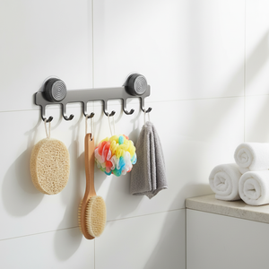 <span class=keywords><strong>Crochet</strong></span> de rangement adhésif en métal robuste <span class=keywords><strong>pour</strong></span> cuisine et salle de bain, sans perçage, à ventouse, à suspendre sur la porte, respectueux de l'environnement - Product Image 1