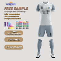 Ensemble de maillots de football personnalisés OEM de haute qualité, séchage rapide, antibactérien, respirant, 100% polyester, shorts avec nom automatisé