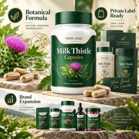 Kapsul Suplemen Antioksidan Milk Thistle Pendukung Kesehatan Hati Kemasan Kustom Pemasok Pabrik ODM Grosir Siap Kirim