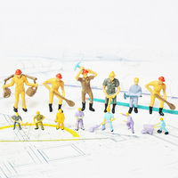 Ensemble de construction ferroviaire en plastique coloré, figurines miniatures d'architectes pour table de sable, échelle 1:1
