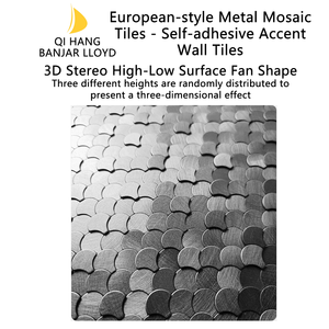 QI HANG A10 Azulejos de Mosaico de Vidrio Clásicos de 10 mm, Resistentes al Agua, para Piscina, Uso en Exteriores y Hoteles - Diseño Cuadrado Azul/Dorado - Product Image 6