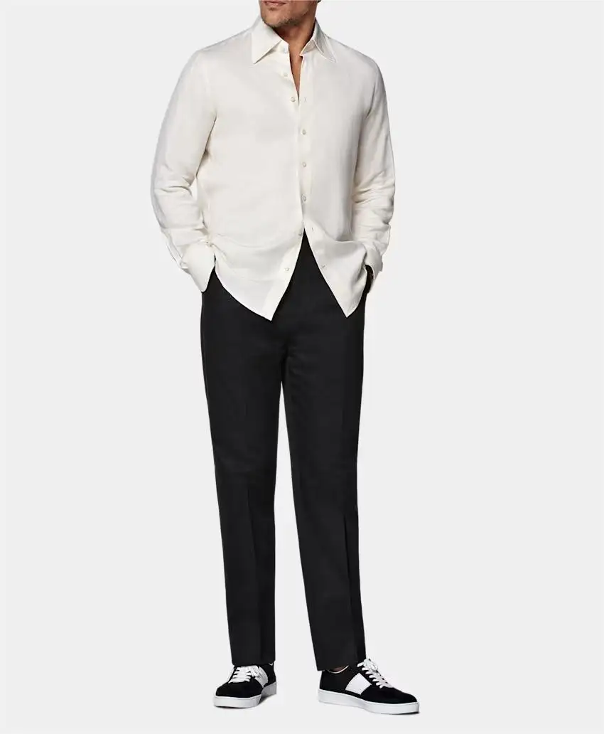 하이 퀄리티 OEM/ODM 맞춤형 일반 염색 린넨 캐주얼 셔츠 남성용 클래식 핏 버튼 다운 셔츠