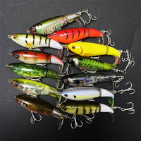 Leurre Artificiel Rotatif 90mm 15g Flexible Whopper Plopper Leurre Dur Propulsé pour Pêche en Surface, pour Achigan, Redfish et Pêche en Rivière