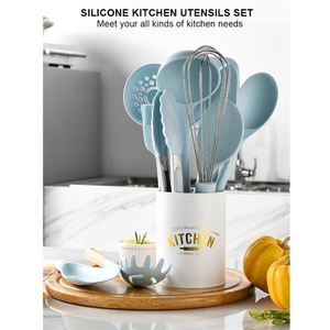 ชุดอุปกรณ์ครัวซิลิโคน 12 in 1 ยี่ห้อ Kaimi ขายดี พร้อมที่เก็บโลหะ - Product Image 2