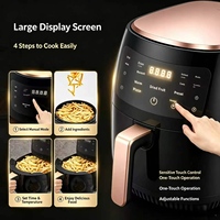 Friteuse à air numérique multifonctionnelle avec 6 modes prédéfinis, cuisson sans huile, panier amovible