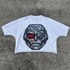 T-shirt personnalisé avec logo vintage, streetwear, surdimensionné, imprimé, style hip hop grunge, pour homme, noir, OEM - Product Image 4