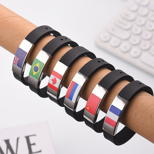Pulsera de Silicona con Bandera Nacional Personalizada con Impresión UV, Recuerdo de Acero Inoxidable para Fiestas DAMAI - Product Image 5