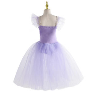 Abito Tutù Romantico da <span class=keywords><strong>Ballerina</strong></span> <span class=keywords><strong>con</strong></span> Ali, Vestito Giselle Bianco da Fata, Tutù Lungo Professionale da Balletto <span class=keywords><strong>con</strong></span> Ali - Product Image 2