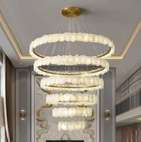 Luminaires suspendus en cascade irréguliers à 5 niveaux en albâtre naturel, style nordique moderne espagnol, minimalistes et artistiques, pour salon et villa
