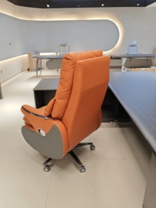 Silla giratoria ejecutiva con respaldo alto de nuevo diseño 2025, silla inteligente de masaje con Control de voz Boss de cuero genuino - Product Image 4
