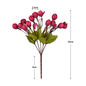 Dongchen Crafts Artificial <b>Rose</b> <b>Buds</b> 15 Heads Multicolor Silk Flowers For Home Wedding Decoration - Product Image 5