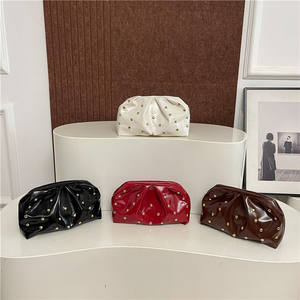 2025 New Style Women's Cross-Border Popular Pleated Dumpling <b>Clutch</b> Shoulder Crossbody <b>Bags</b> Elegant Evening <b>Bags</b> with Rivets - Product Image 4