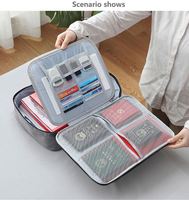 Organizador de Documentos de Viaje de 2 Capas, Estuche para Pasaportes, Organizador de Archivos Impermeable, Bolsa de Almacenamiento