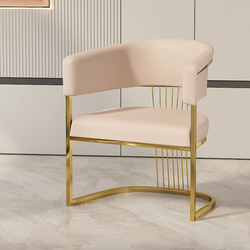 Couleur thé au lait [Cadre de chaise en titane avec éponge]