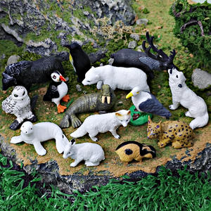 Mini figurines d'animaux arctiques simulées ensemble pingouin ours polaire mouette renne <span class=keywords><strong>loup</strong></span> des neiges - Product Image 3