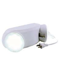 Lumière d'urgence LED à double tête rechargeable 3W certifiée CE, haute luminosité, batterie Li-Ion, protection IP20, montage mural