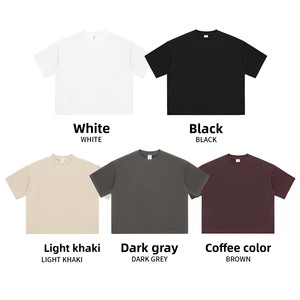 Camiseta de Manga Corta para Hombre OEMODM, 100% Algodón, Estilo Vintage, Corte Holgado, Transpirable, Absorbe la Humedad, 230G, Diseño Liso - Product Image 1