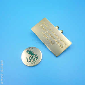 Clip de chapeau en métal LPGA Tour plaqué or avec marqueur de balle de golf magnétique et accessoire pièce de monnaie ronde - Product Image 1