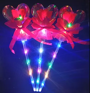 情人节LED闪光心形光棒魔法星空球棒魔杖儿童发光玩具