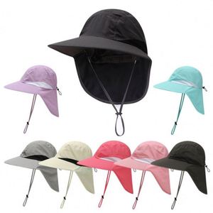 Womens <b>Hat</b> With Neck Flap Large Brim Uv Foldable Fishing Hiking Cap Mens Nylon Adjustable Sun Protection Beach Ha - Product Image 2