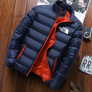 Giacca Invernale da <span class=keywords><strong>Uomo</strong></span> 2024, Parka Casual alla Moda, Caldo Cappotto Tinta Unita con Colletto Alto, Cerniera Antivento, Imbottito in Cotone Stampato - Product Image 4