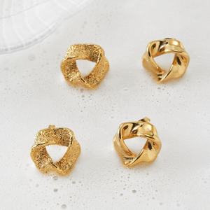 Pendientes de Acero Inoxidable 316L al por Mayor con Diseño Irregular de Geometría Sagrada y Acabado Mate Liso - Product Image 3