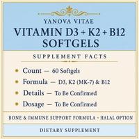 Capsules de vitamine D3 K2 B12 en gélules molles OEM/ODM pour le soutien osseux et immunitaire