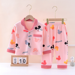 Conjunto de <span class=keywords><strong>Pijama</strong></span> 100% Algodón para Niños y Niñas, Diseño de Dibujos Animados para las Cuatro Estaciones, Manga Larga, Transpirable, Suave y Lavable - Product Image 3