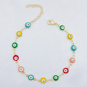 JML Gran Oferta Oro Laminado <span class=keywords><strong>14K</strong></span> Pulsera de Ojo Turco Azul de la Suerte para Hombres y Mujeres - Product Image 4