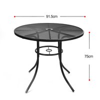 Tables basses rondes avec cadre en acier, petites tables d'appoint conviviales pour le salon, la chambre à coucher, le bureau, le dessus brun rustique et le noir
