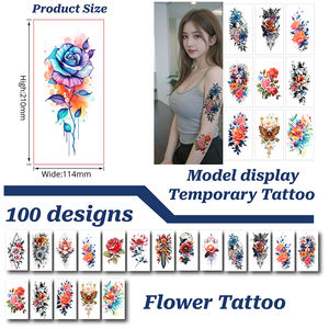批发定制性感花卉蝴蝶Tatuajes Temporales为女性时尚纸人体艺术贴纸为半臂纹身 - Product Image 3
