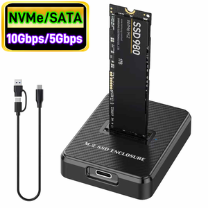 <span class=keywords><strong>M</strong></span>.2 NVMe Pcie & SATA NGFF إلى USB C محطة إرساء بروتوكول مزدوج SSD قارئ محول USB Type-C 10Gbps حاوية SSD خارجية - Product Image 4