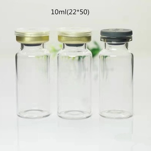 Botellas de vidrio de 10ml, 10 Uds., viales transparentes estériles, puerto de inyección autocurativo, tapa de aluminio abatible, viales vacíos de muestra de laboratorio - Product Image 1