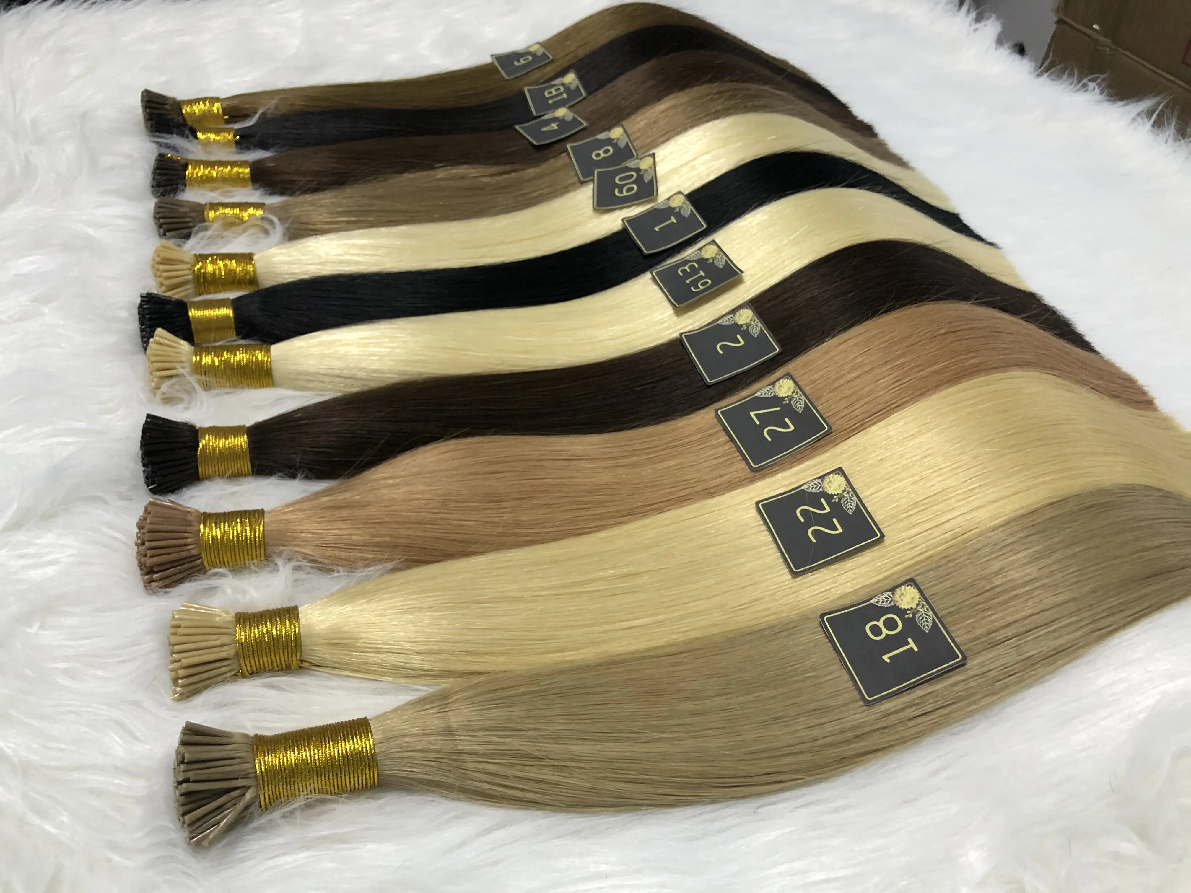 2024 Productos de tendencia Extensiones de cabello ruso virgen alineadas con cutícula dibujada doble I Tip Mini Tape Hair para una apariencia mejorada