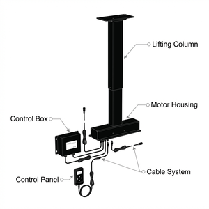 Lève-personne électrique motorisé à <span class=keywords><strong>colonne</strong></span> unique réglable en hauteur pour <span class=keywords><strong>bureau</strong></span> debout, lève-voiture, <span class=keywords><strong>ventilateur</strong></span> d'appareil électroménager à aimant permanent - Product Image 3