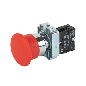 NIN-Interruptor de botón de parada de emergencia, XB2-BS542, cabeza de seta, color rojo, 40mm