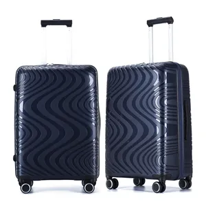 Set di 3 pezzi di bagaglio rigido espandibile PP con ruote Spinner valigie a mano leggere con lucchetto TSA