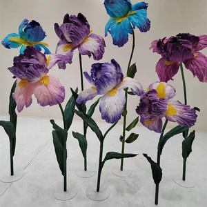 Nuevo diseño hecho a mano gigante <span class=keywords><strong>Flor</strong></span> <span class=keywords><strong>De</strong></span> <span class=keywords><strong>Lis</strong></span> Iris amapola azul púrpura <span class=keywords><strong>Flor</strong></span> <span class=keywords><strong>de</strong></span> papel para ventana Exhibición fiesta boda - Product Image 1