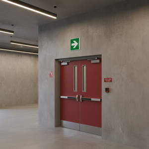Uscita di emergenza freccia sinistra alluminio 250x250mm Made in Italy - Product Image 3