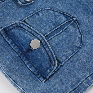 Minigonna in denim <span class=keywords><strong>a</strong></span> <span class=keywords><strong>vita</strong></span> <span class=keywords><strong>bassa</strong></span> stile street, con inserti tasche di design, effetto lavato, modello cargo da donna - Product Image 5