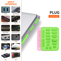 Bouchons anti-poussière USB/TYPE-C/RJ45/Audio en silicone 16 pièces pour ordinateur portable MacBook Housses anti-poussière et antistatiques
