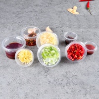 Gobelets à sauce jetables de qualité supérieure en gros - Écologiques, biodégradables, hermétiques, avec couvercle de scellement pour le soja, durables, en PP, 1 à 8 oz, logo personnalisé