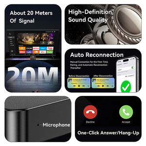 Récepteur Bluetooth 6.0, prise AUX 3.5mm, adaptateur sans fil <span class=keywords><strong>RCA</strong></span>, micro intégré, adaptateur de musique stéréo sans fil pour haut-parleur/amplificateur domestique - Product Image 2