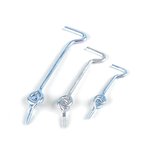 Safety <strong>Gate</strong> Zinc Plated Curtain <strong>Hook</strong> with Screw <strong>Eyes</strong> - Product Image 1
